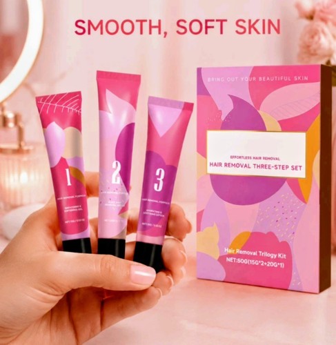 Hair removal cream set step - hair,